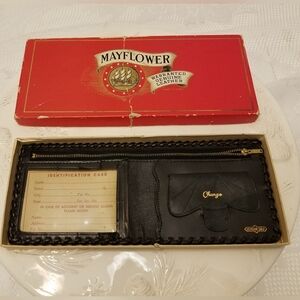 Vintage Mayflower Genuine Calf Leather Wallet Black
